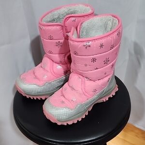 Pink and Silver Snowflake Boots